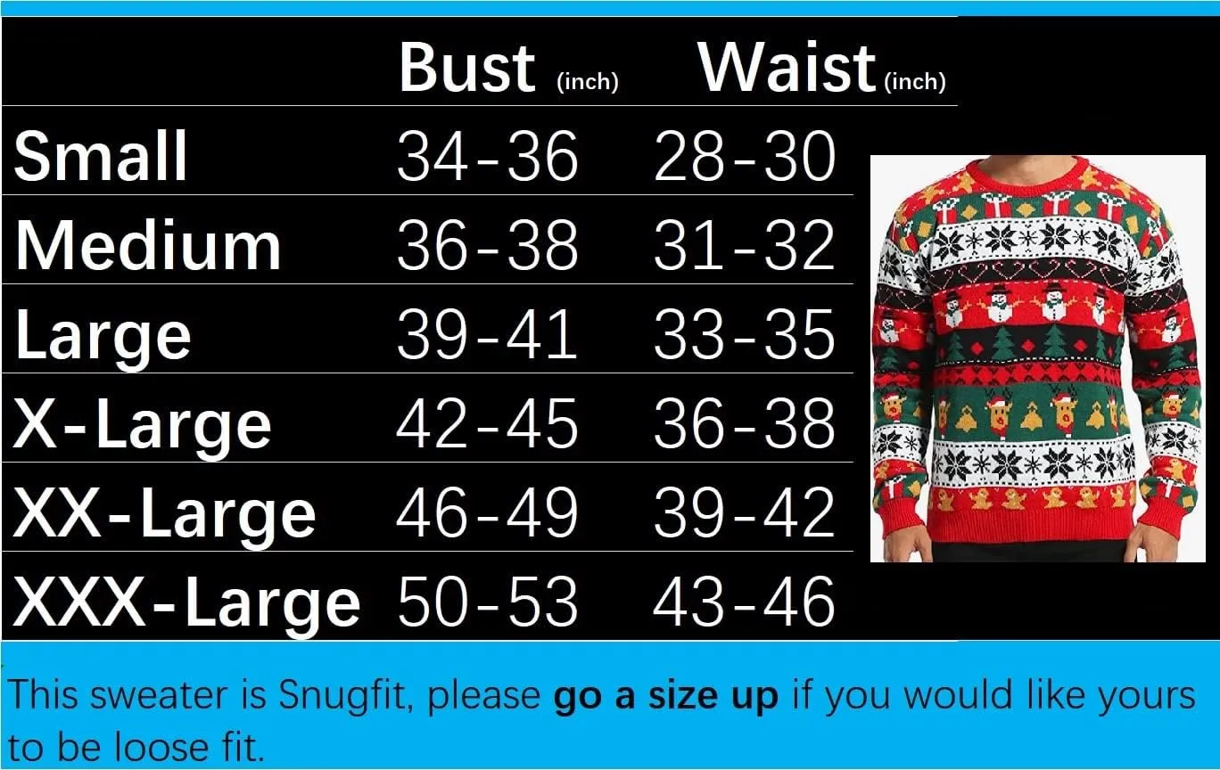 *daisysboutique* Men's Holiday Reindeer Snowman Santa Snowflakes Sweater