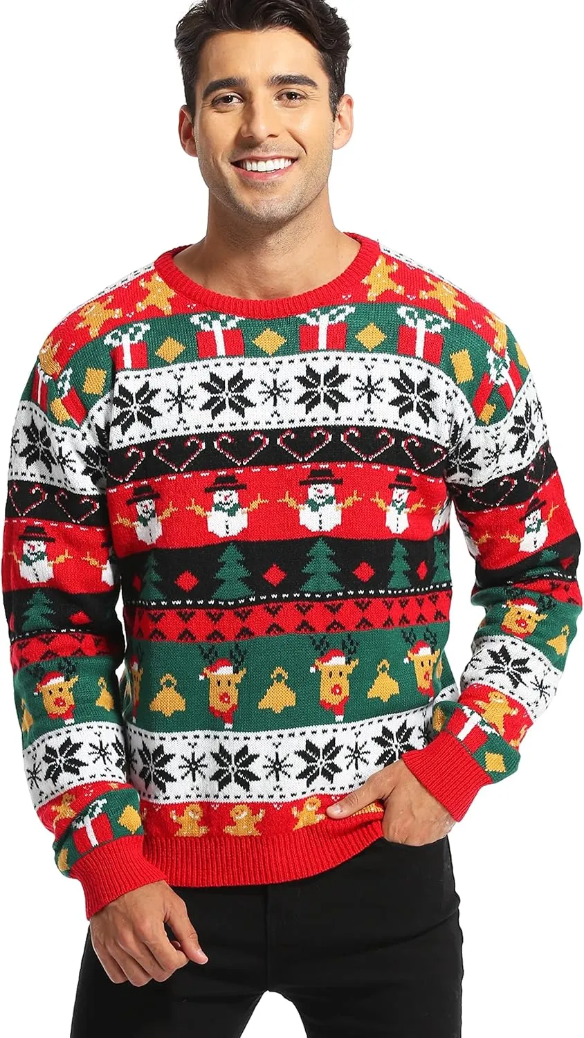 *daisysboutique* Men's Holiday Reindeer Snowman Santa Snowflakes Sweater
