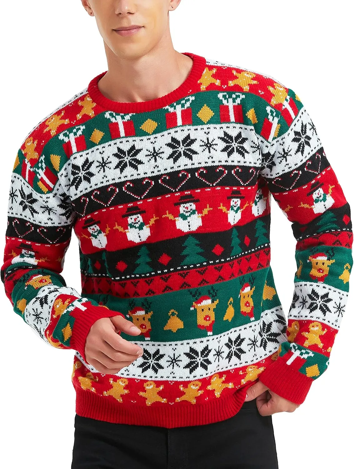 *daisysboutique* Men's Holiday Reindeer Snowman Santa Snowflakes Sweater