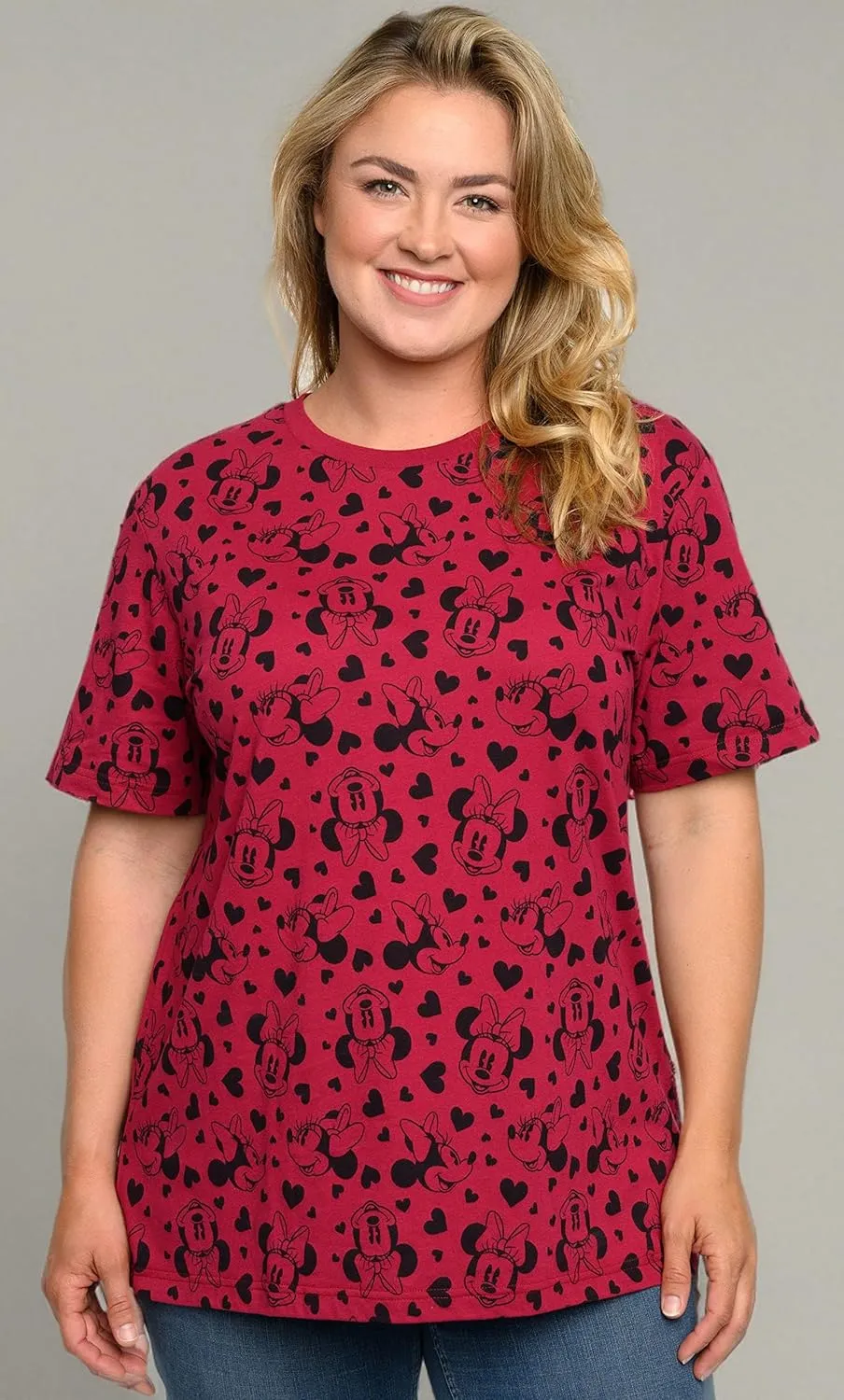 Disney Womens Plus Size T-Shirt Minnie Mouse Print