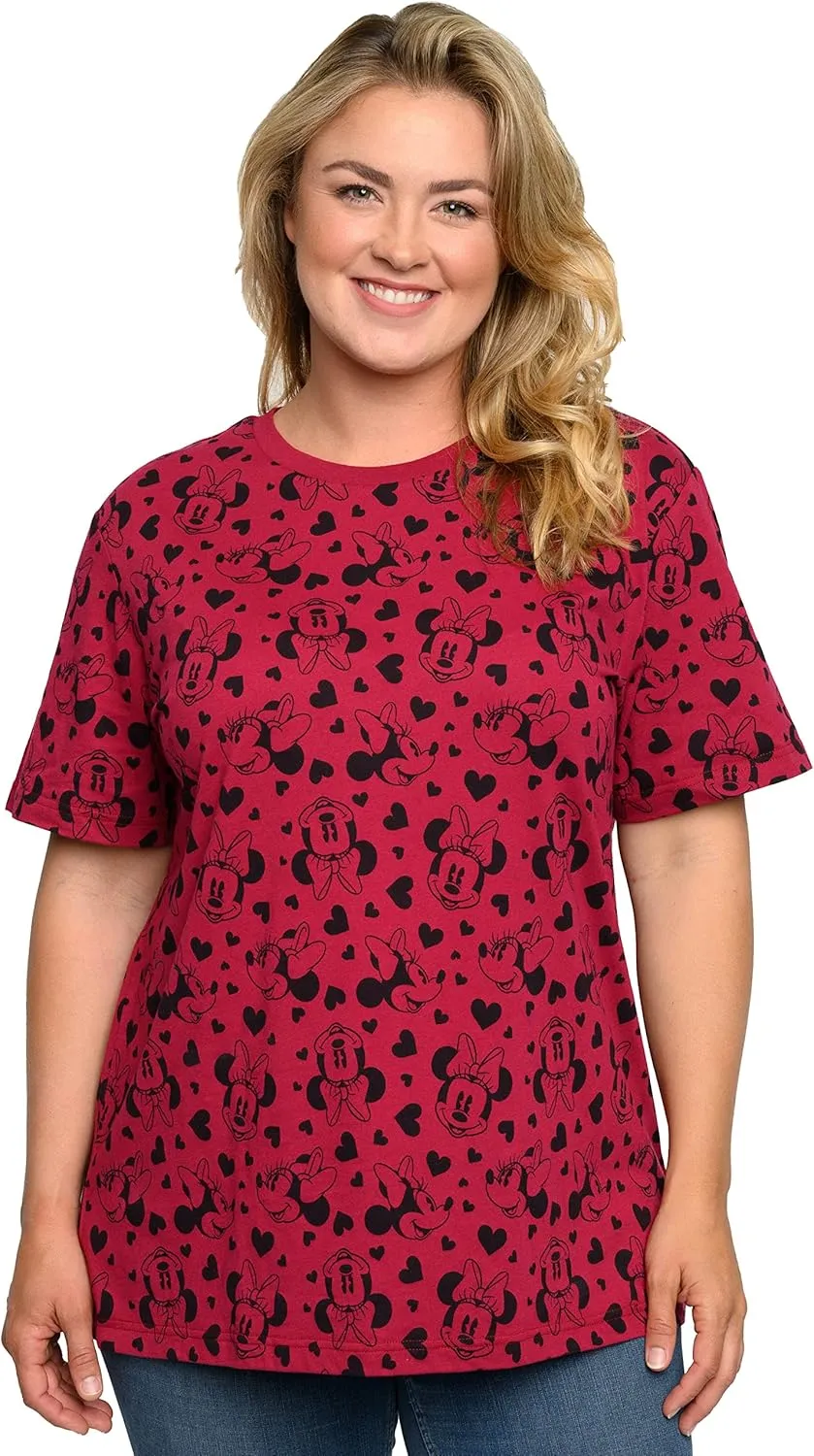 Disney Womens Plus Size T-Shirt Minnie Mouse Print