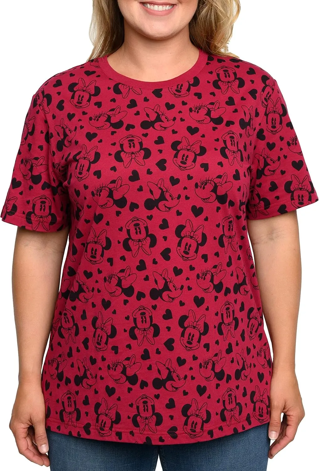 Disney Womens Plus Size T-Shirt Minnie Mouse Print