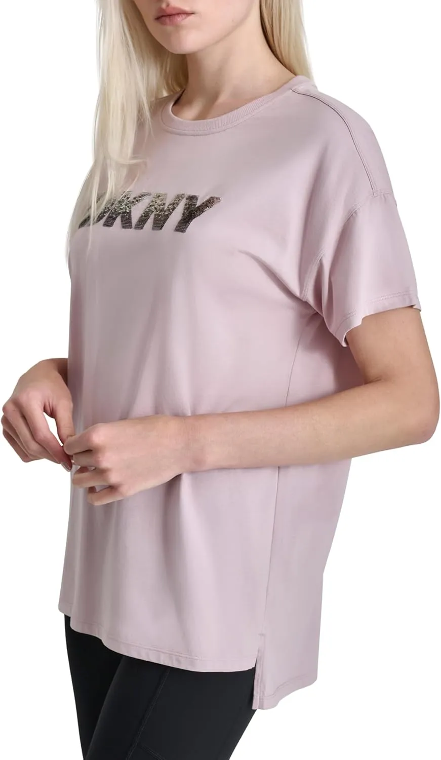 DKNY womens Logo Graphic Short Sleeve T-shirt