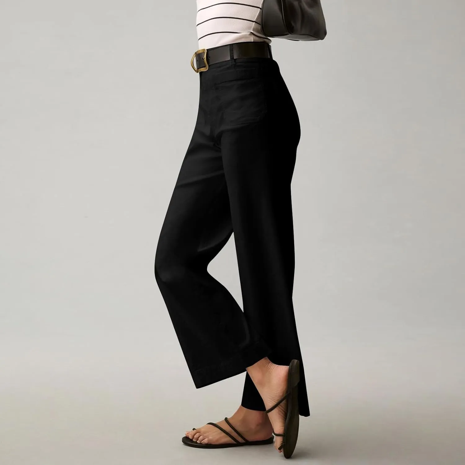Dress Pants Women Tummy Control High Waist Chino Work Pants Business Casual Wide Leg Trousers Slacks Ankle Jeans