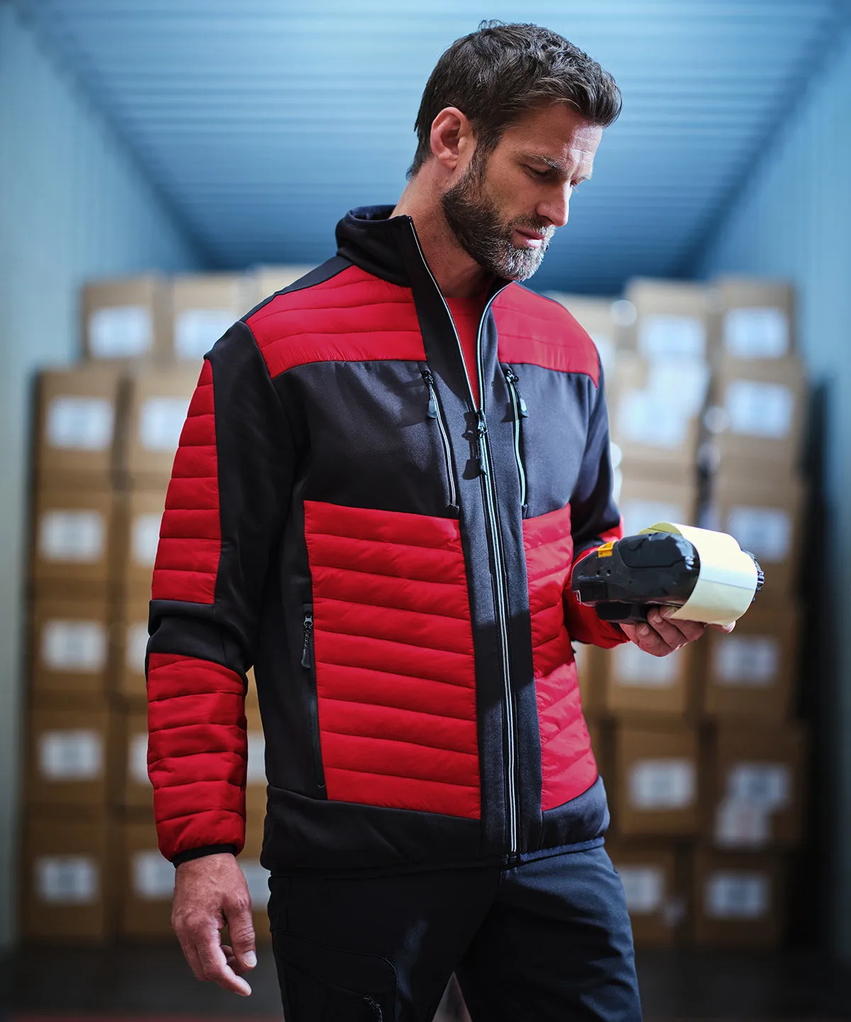 E-Volve unisex thermal hybrid jacket | Classic Red/Black