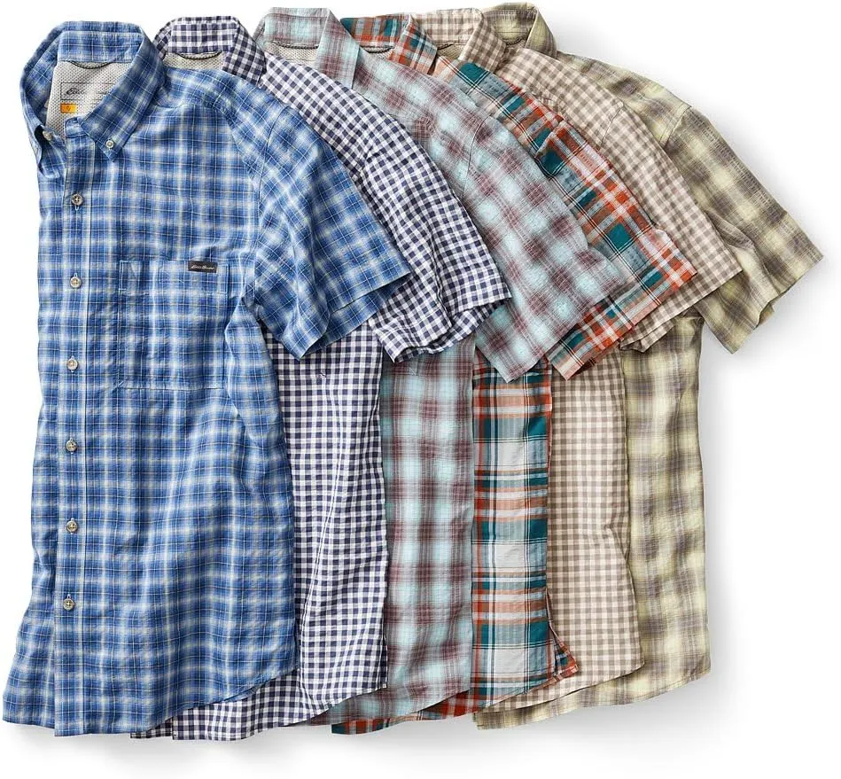 Eddie Bauer Men's Pack It Short Sleeve Seersucker Shirt