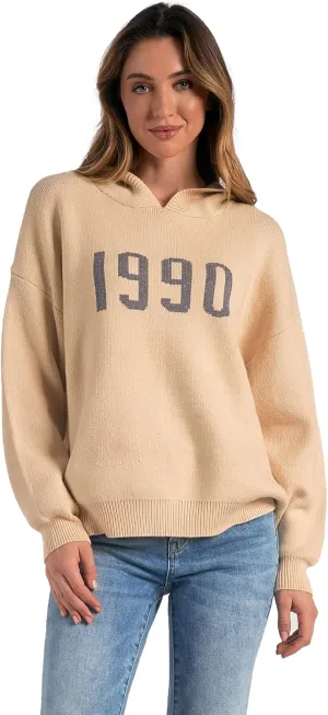 ELAN Women's 1990 Oversized Drop-Shoulder Hoodie Sweater