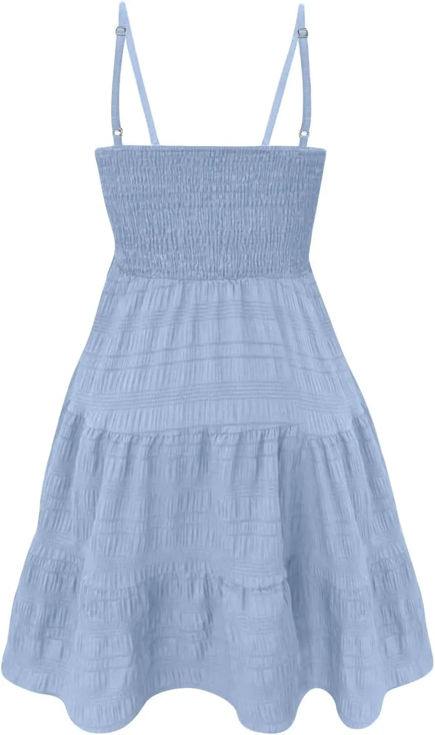 Febecool Summer Dresses for Women 2024 Mini Dress Women's Casual Summer Dress Sleeveless Sundress Tank Dresses Beach Dress