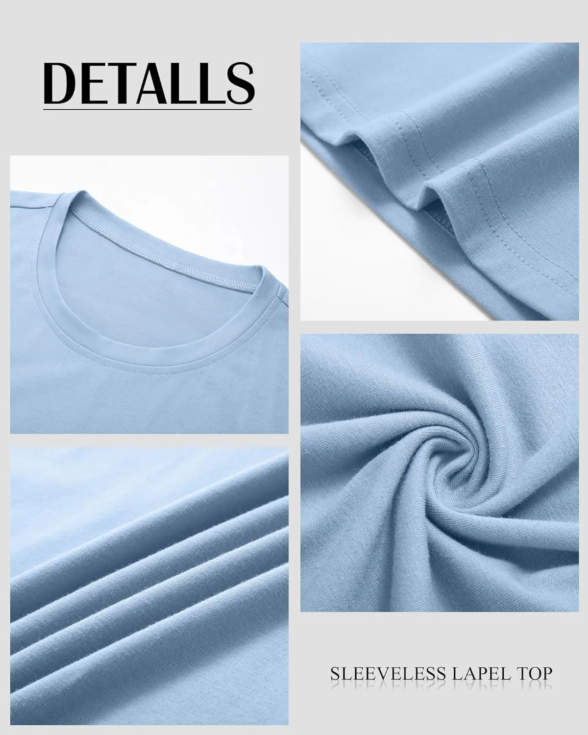 Ficerd 3 Pack Men's Big Tall Tank Tops, Cotton Moisture Wicking Muscle Shirts Sleeveless Solid Color Basic Tee Shirts