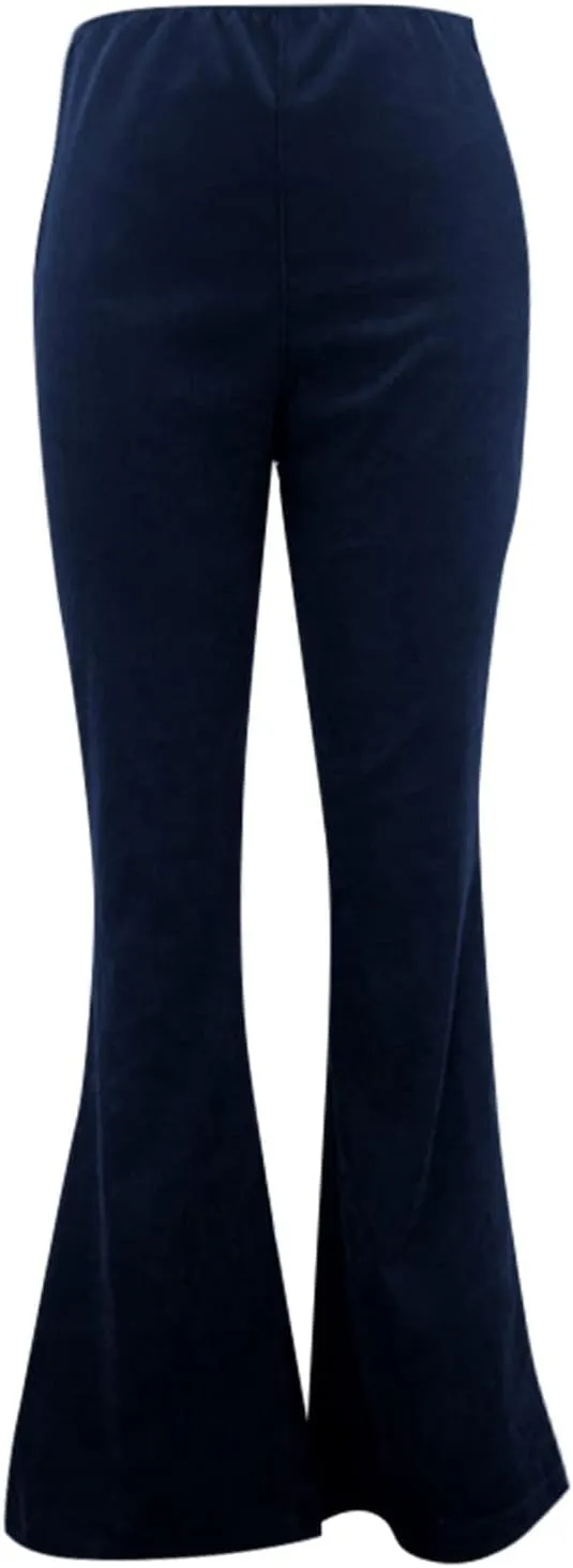 Flared Corduroy Pants Women Bootcut Pull On Work Pants Elastic High Waisted Flare Pants Bell Bottom Trousers w/Pockets