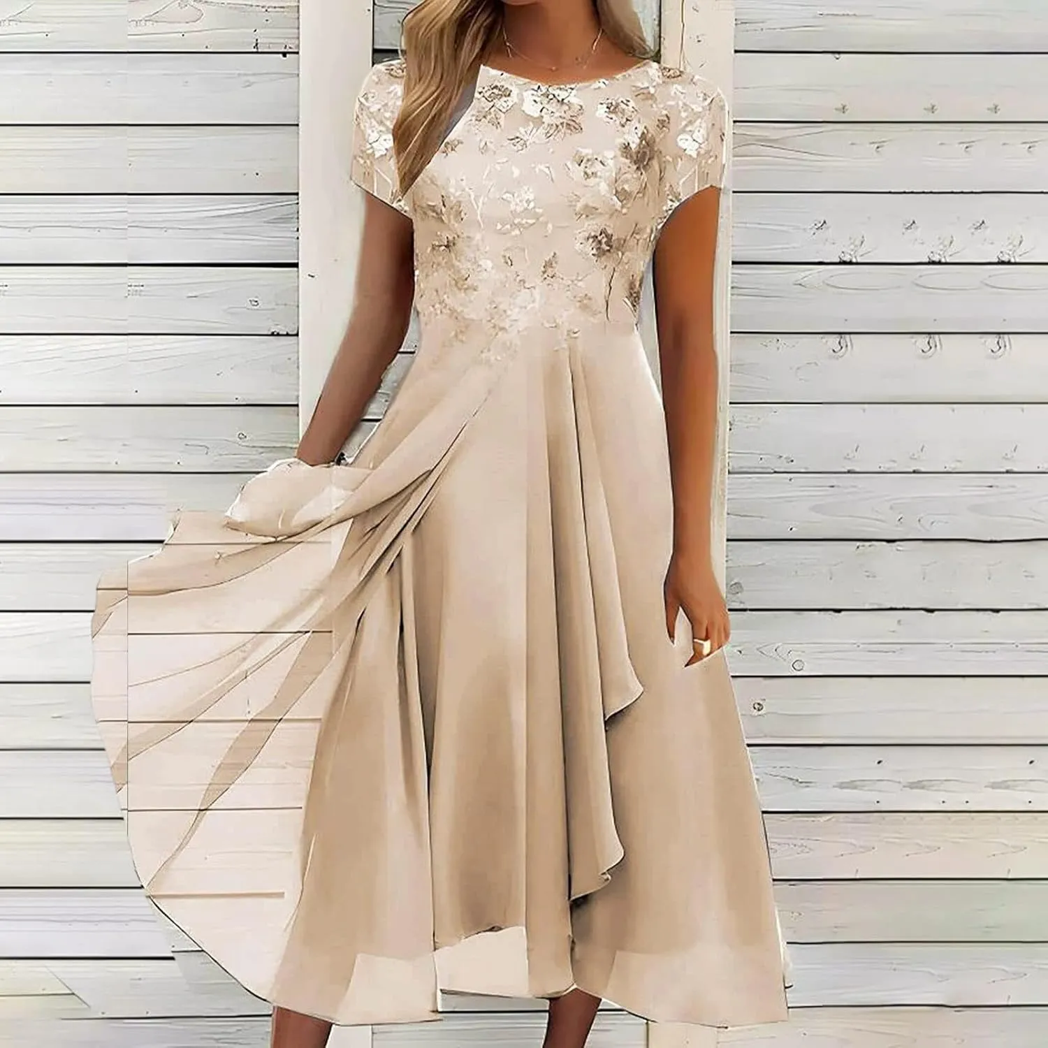 Flowy Lace Chiffon Dress Elegant Formal Evening Party Wedding Mother of The Bride Dresses for Women 2025