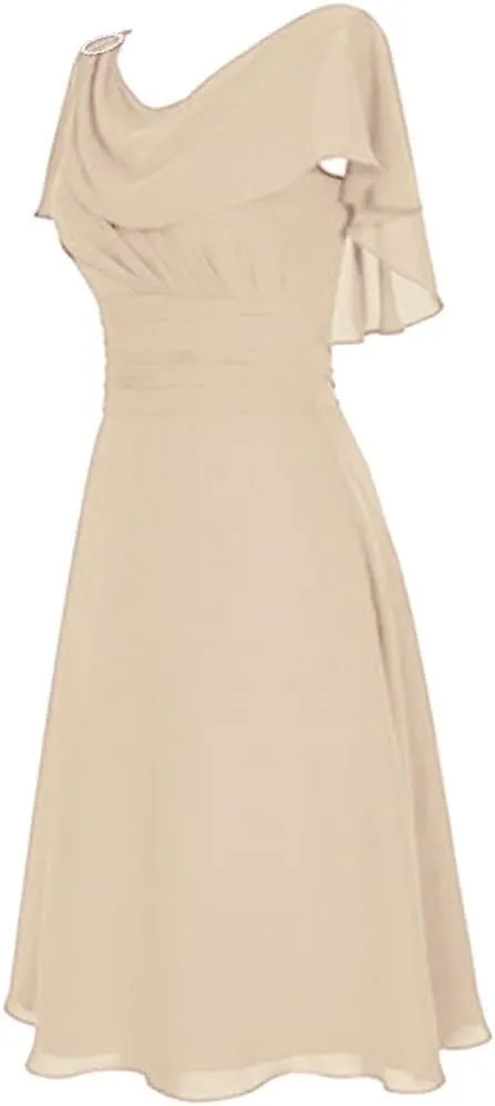 Formal Dresses for Women Gowns Evening Party Cocktail Dress Elegant V Neck Ruched A-Line Swing Wedding Guest Dress
