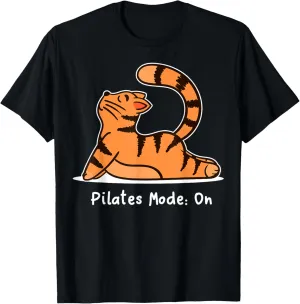 Funny Pilates Cat Fitness Workout Training Exercises T-Shirt