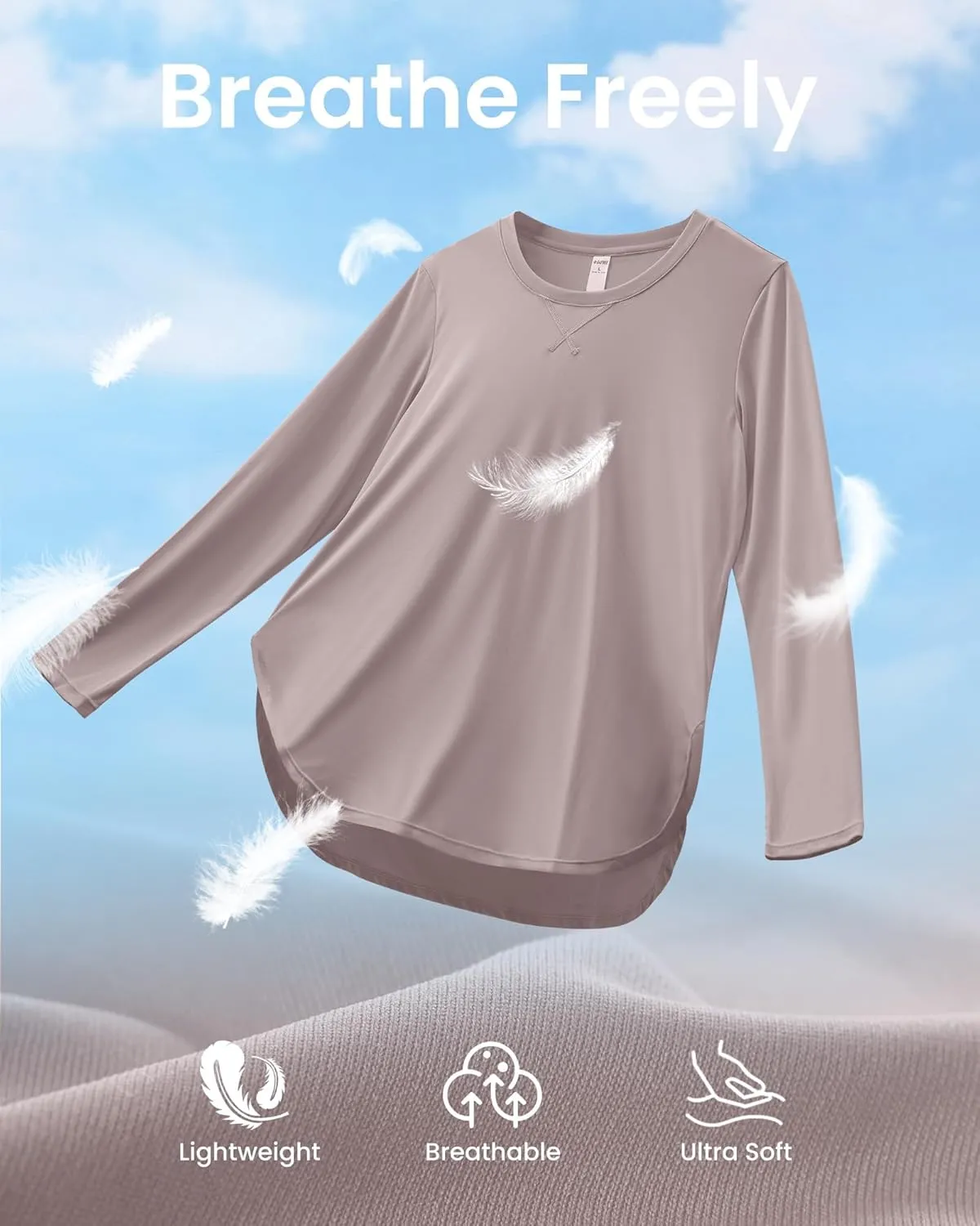 G4Free Women's UPF 50  UV Shirts Long Sleeve Workout Sun Shirt Outdoor Gym Hiking Tops Quick Dry Lightweight