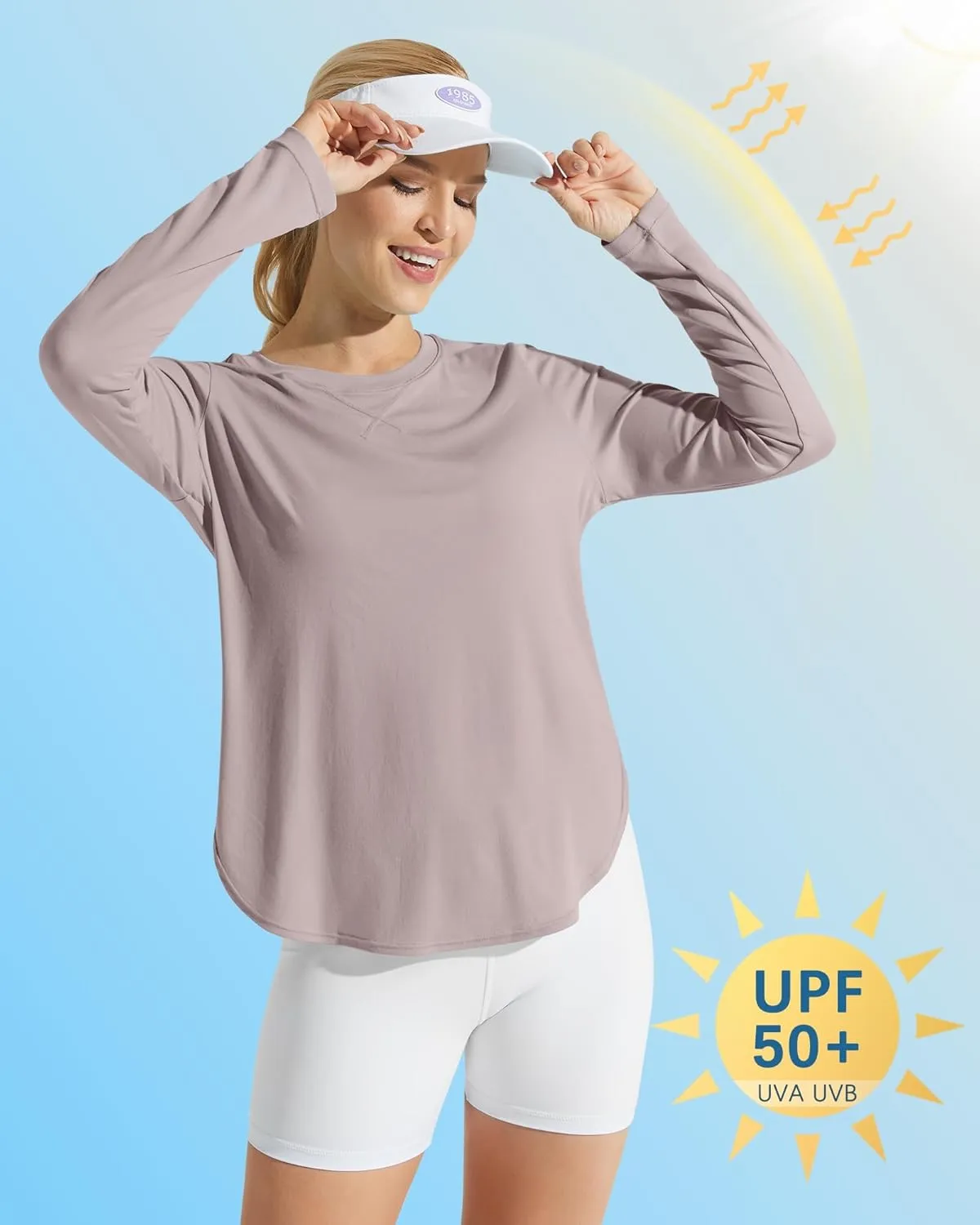 G4Free Women's UPF 50  UV Shirts Long Sleeve Workout Sun Shirt Outdoor Gym Hiking Tops Quick Dry Lightweight