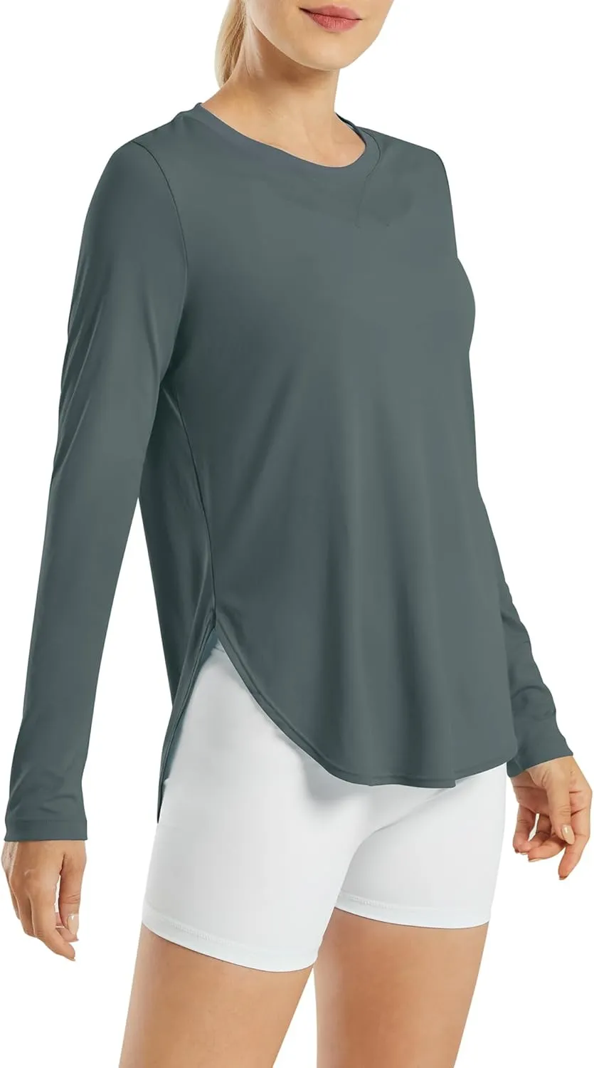 G4Free Women's UPF 50  UV Shirts Long Sleeve Workout Sun Shirt Outdoor Gym Hiking Tops Quick Dry Lightweight