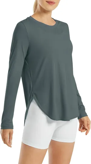 G4Free Women's UPF 50  UV Shirts Long Sleeve Workout Sun Shirt Outdoor Gym Hiking Tops Quick Dry Lightweight