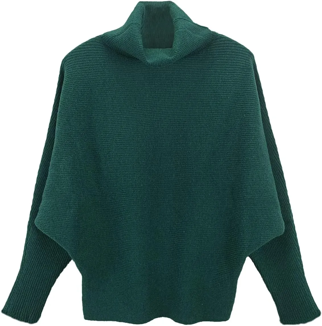 GABERLY Turtleneck Batwing Sleeves Dolman Knitted Oversized Sweaters and Pullovers Tops for Women