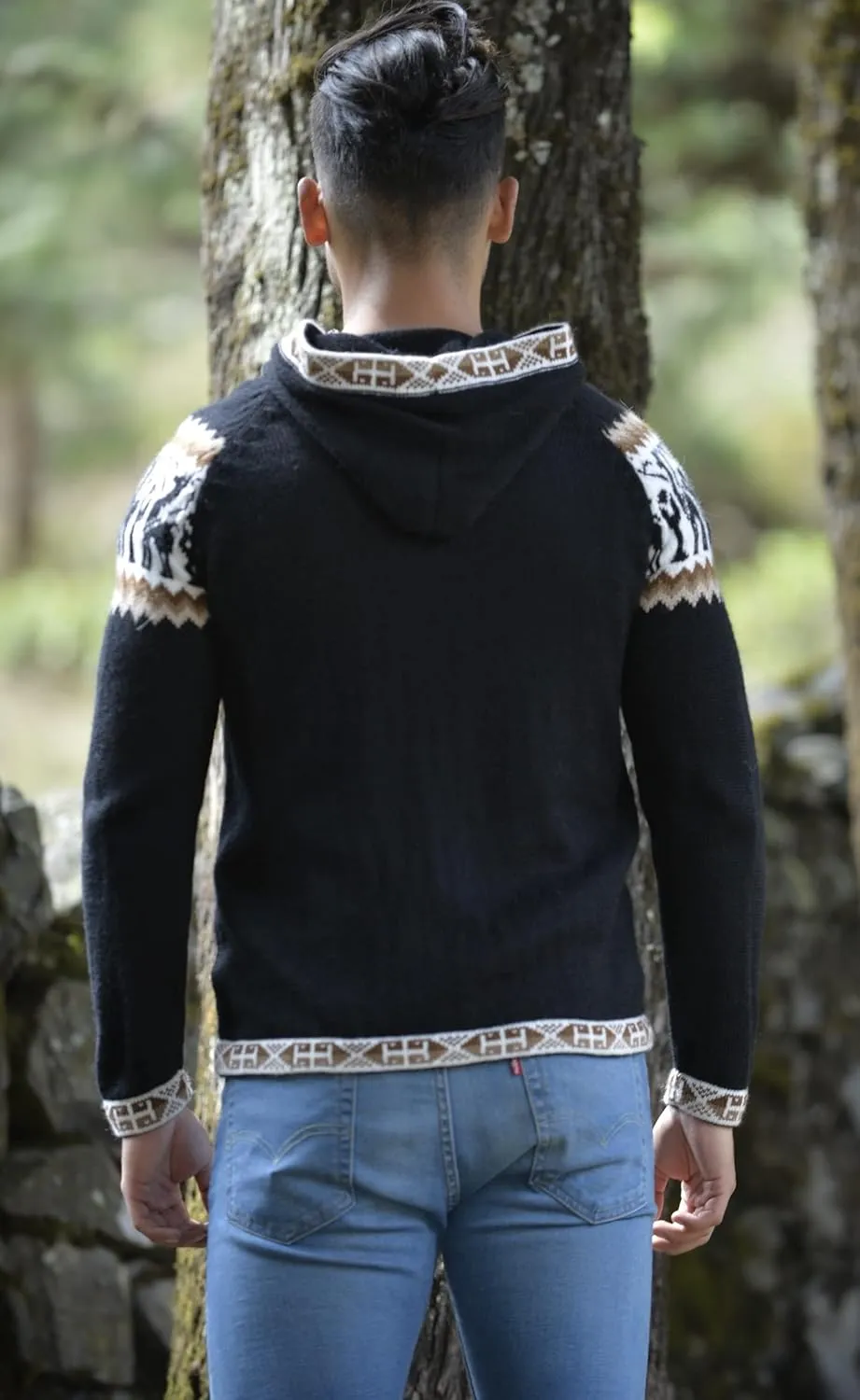 Gamboa Alpaca Cardigan Sweaters for Men Hoodie Mens Jacket Light and Softness Wool Knitted Summer Winter Hooded Sweater