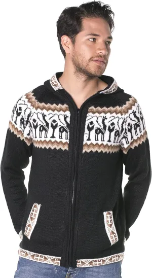 Gamboa Alpaca Cardigan Sweaters for Men Hoodie Mens Jacket Light and Softness Wool Knitted Summer Winter Hooded Sweater