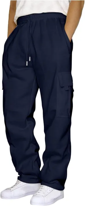 GIERIDUC Cargo Pants for Men 2024 Relaxed Fit Lightweight Hiking Pants Men Extra Tall Athletic Pants Fleece Lined Work Pants