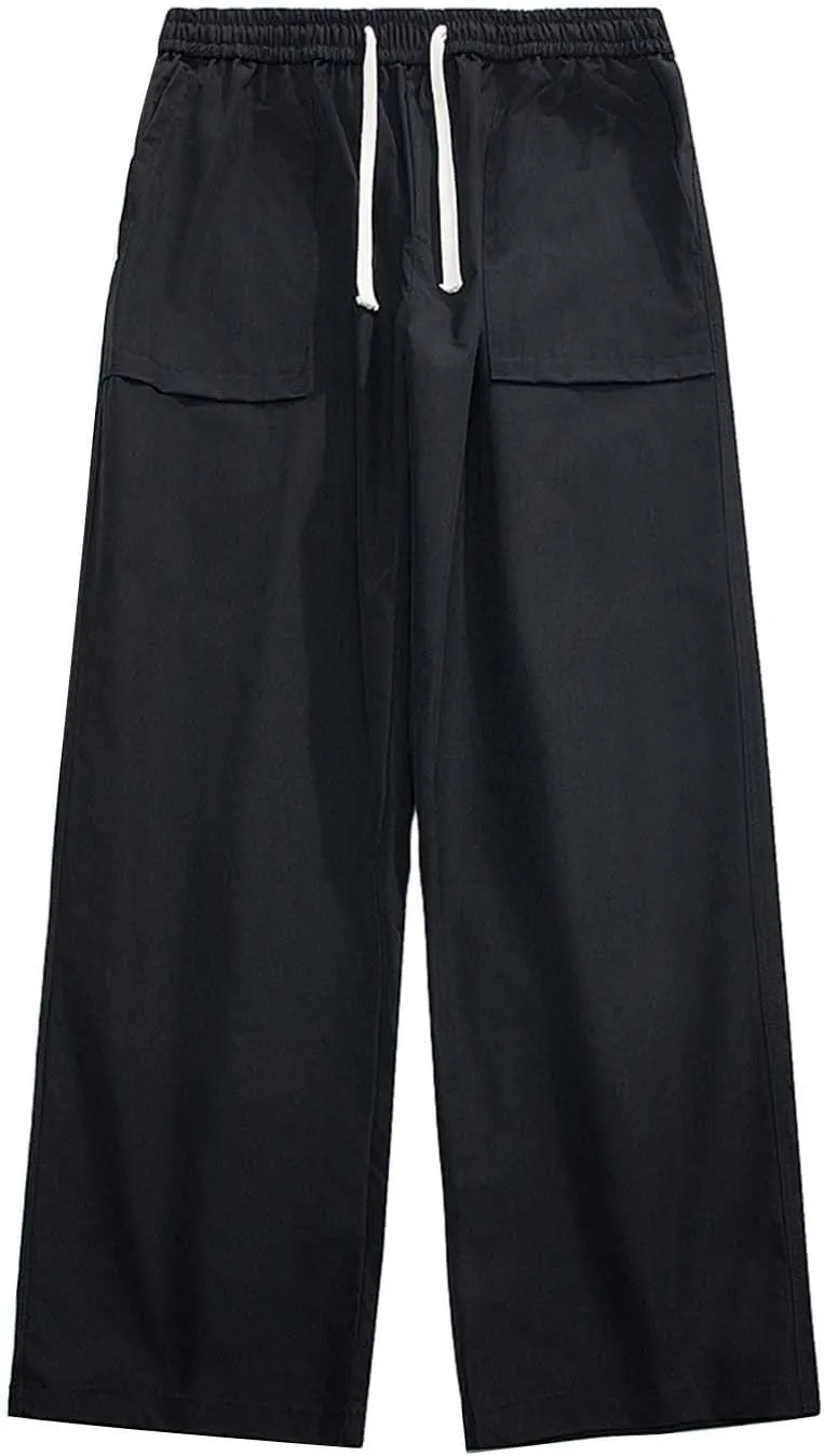 GIERIDUC Mens Joggers Sweatpants Open Bottom Straight Leg Casual Hearm Pants Loose Fit Running Athletic Yoga Pant with Pocket