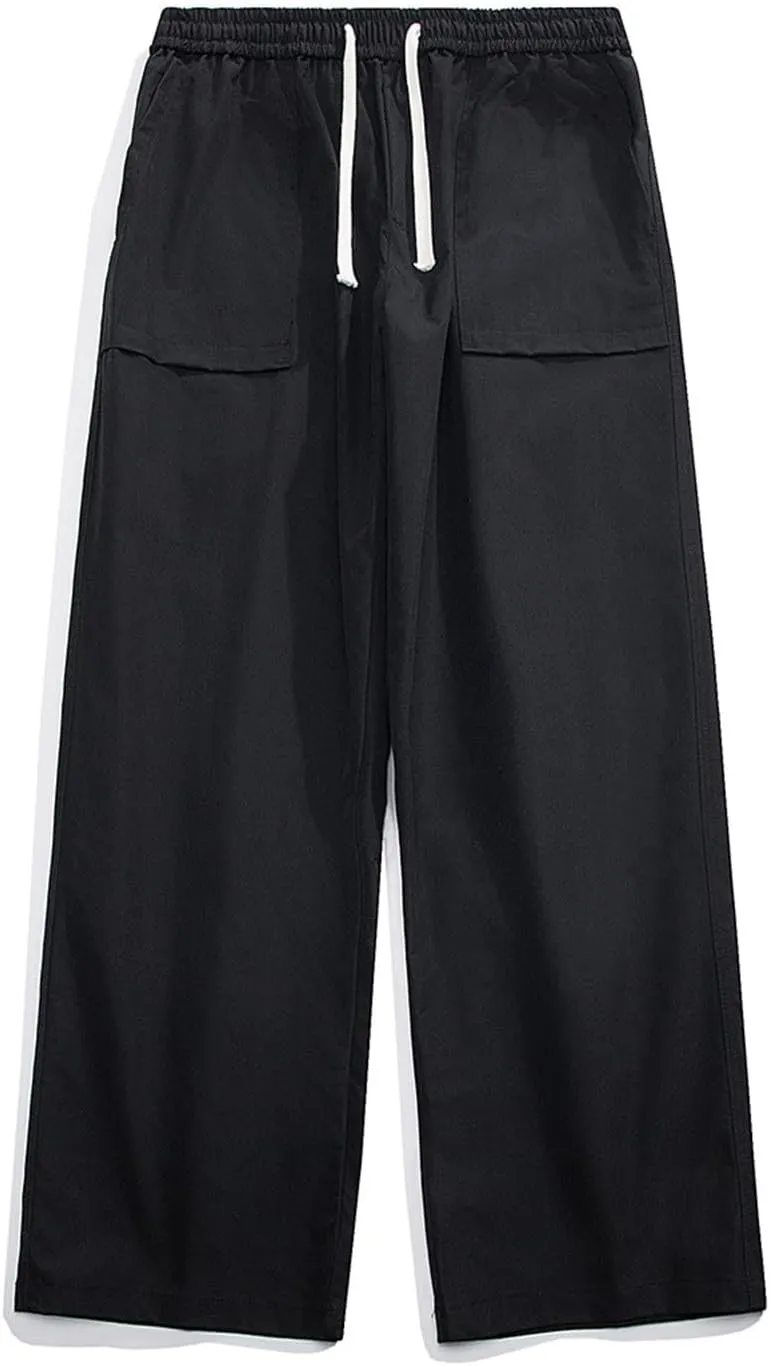GIERIDUC Mens Joggers Sweatpants Open Bottom Straight Leg Casual Hearm Pants Loose Fit Running Athletic Yoga Pant with Pocket