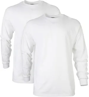 Gildan Men's Ultra Cotton Long Sleeve T-Shirt, Style G2400, Multipack, White (2-Pack), 2X-Large