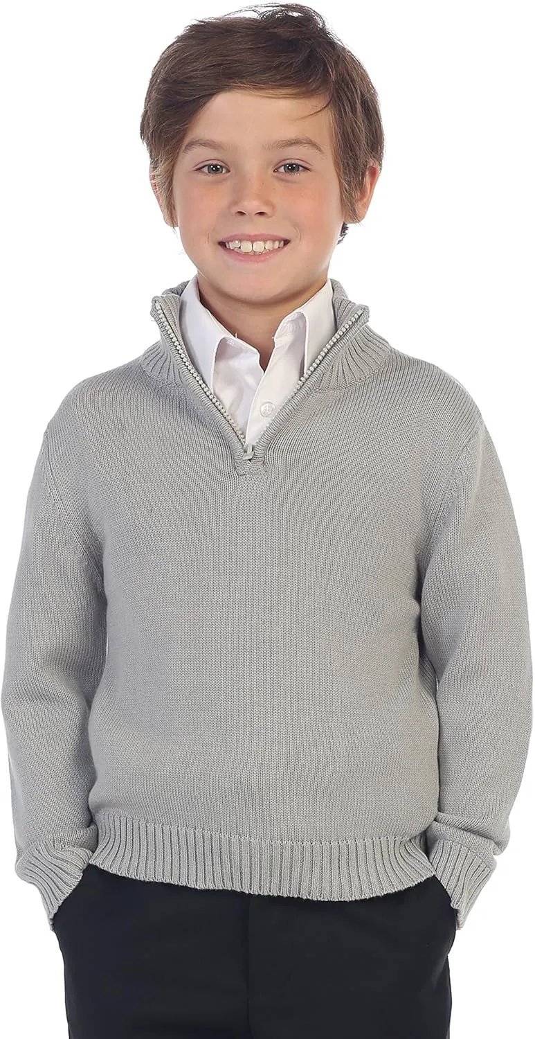 Gioberti Boy's Knitted Half Zip 100% Cotton Sweater