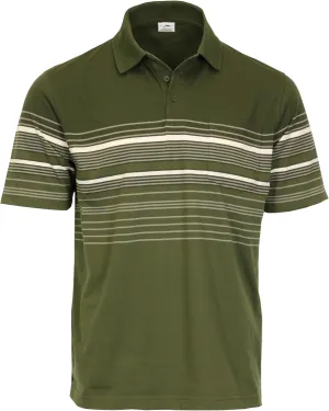 Gioberti Mens Striped Polo Shirt with Pocket - Yarn Dye