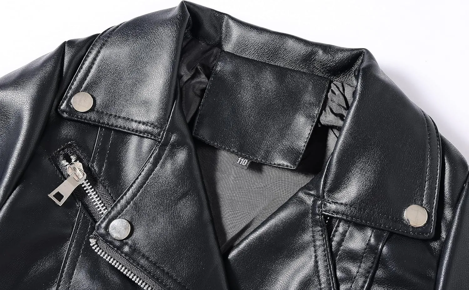 Girls Boys Biker Jacket Faux Leather Rivets Leather Motor Jacket Coat For Kids 3-16Years