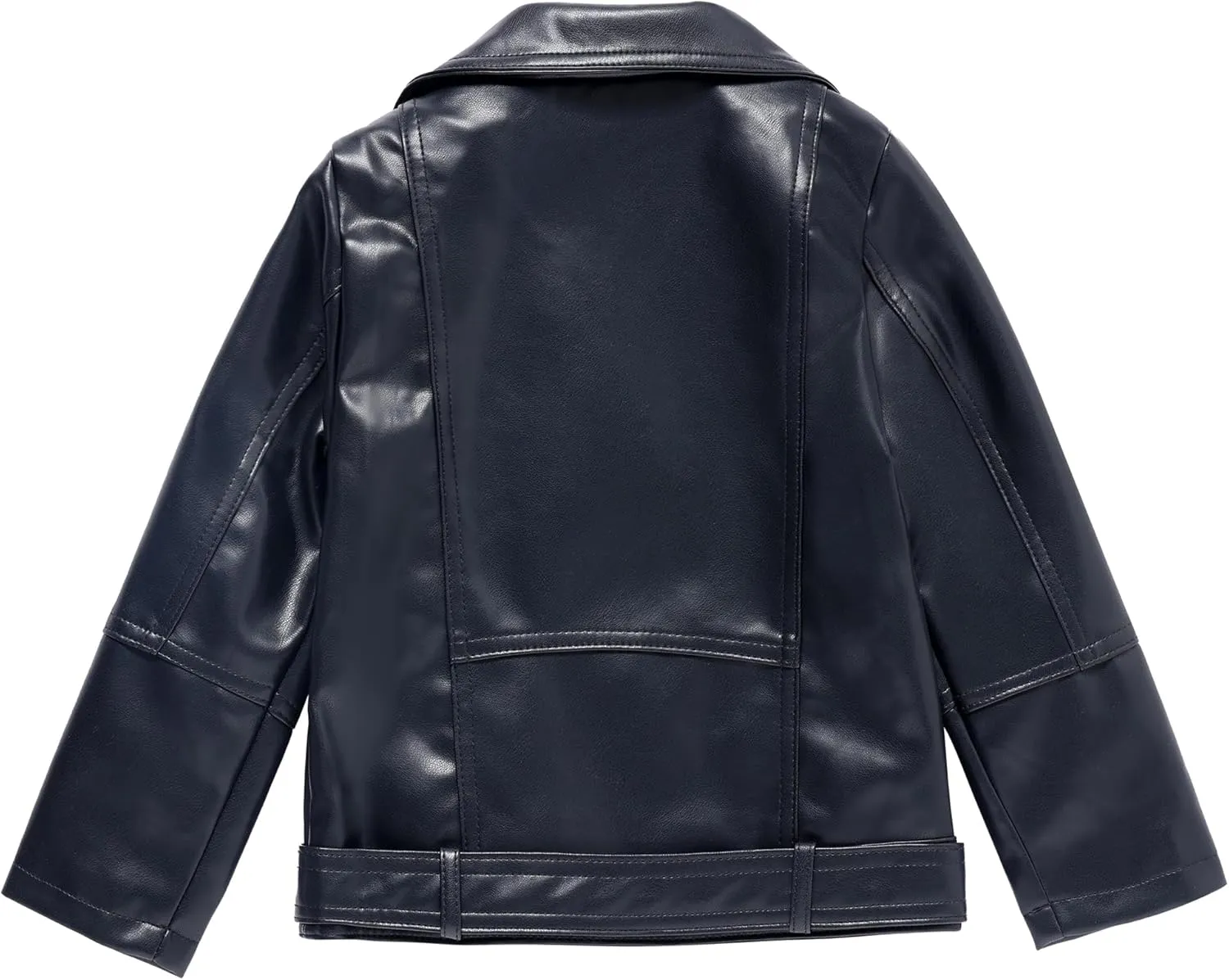 Girls Boys Biker Jacket Faux Leather Rivets Leather Motor Jacket Coat For Kids 3-16Years