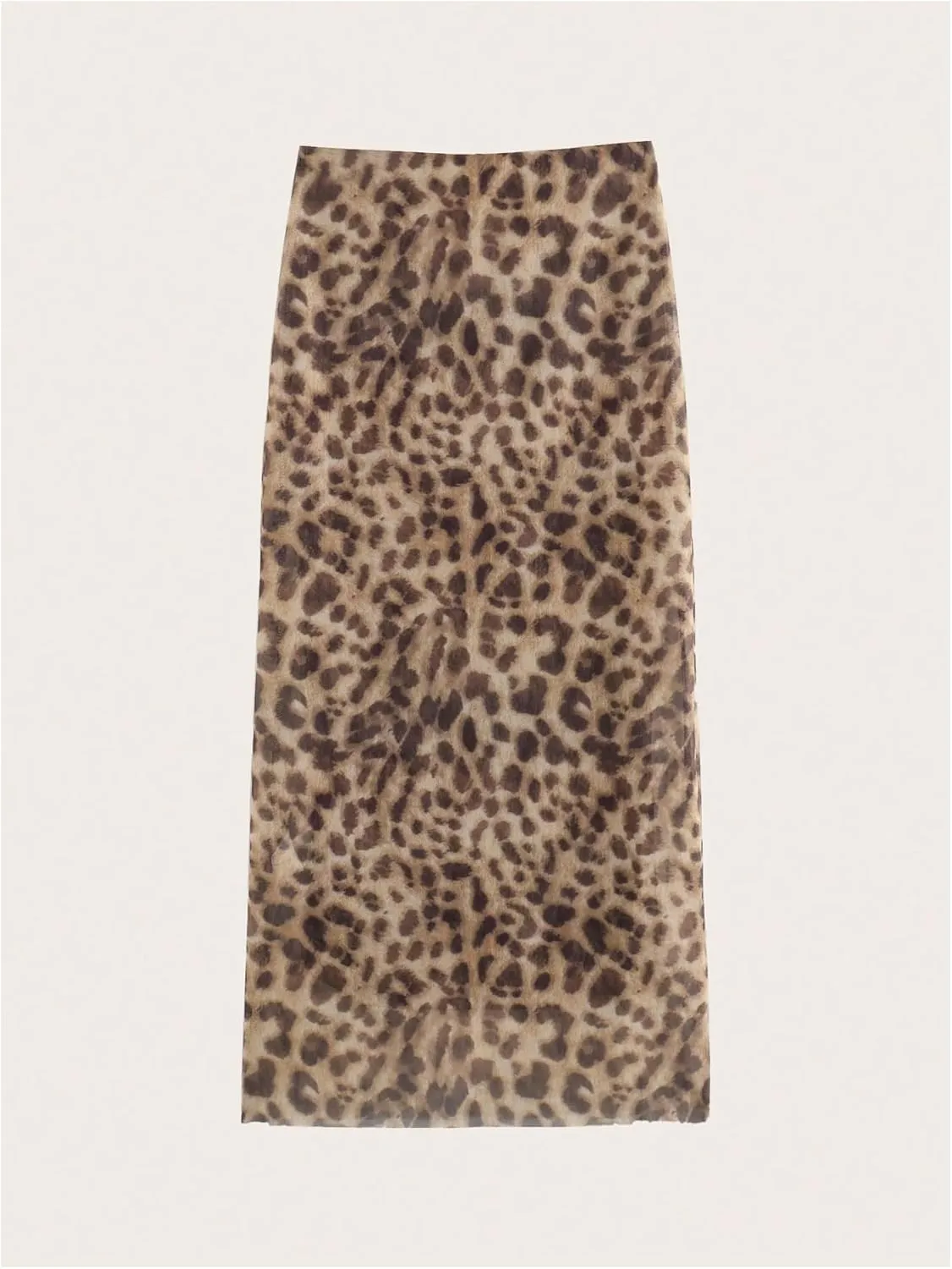 GORGLITTER Women's Cheetah Animal Print Mesh Long Skirts Y2k Leopard Bodycon Maxi Skirt Trendy Fall