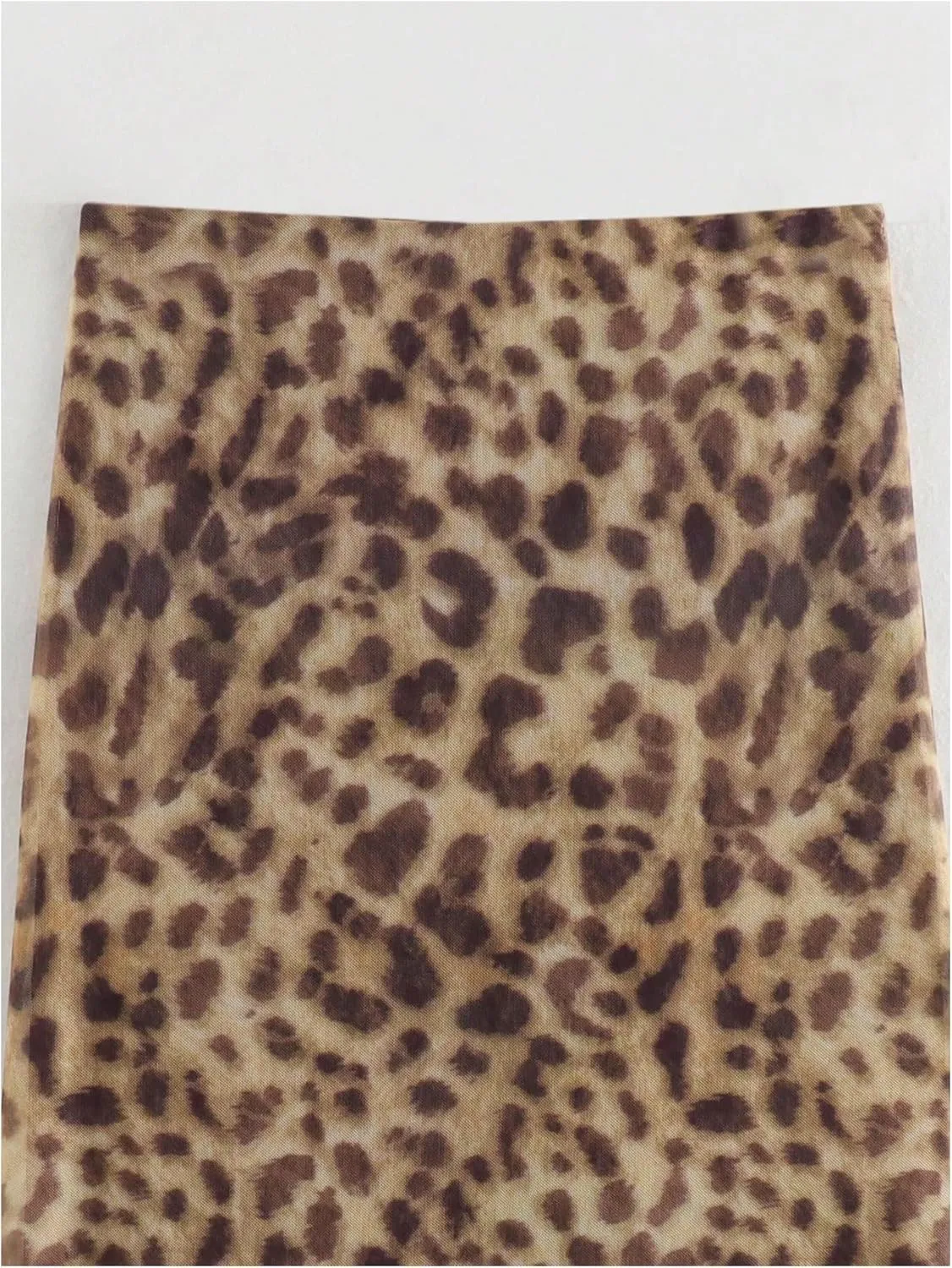GORGLITTER Women's Cheetah Animal Print Mesh Long Skirts Y2k Leopard Bodycon Maxi Skirt Trendy Fall
