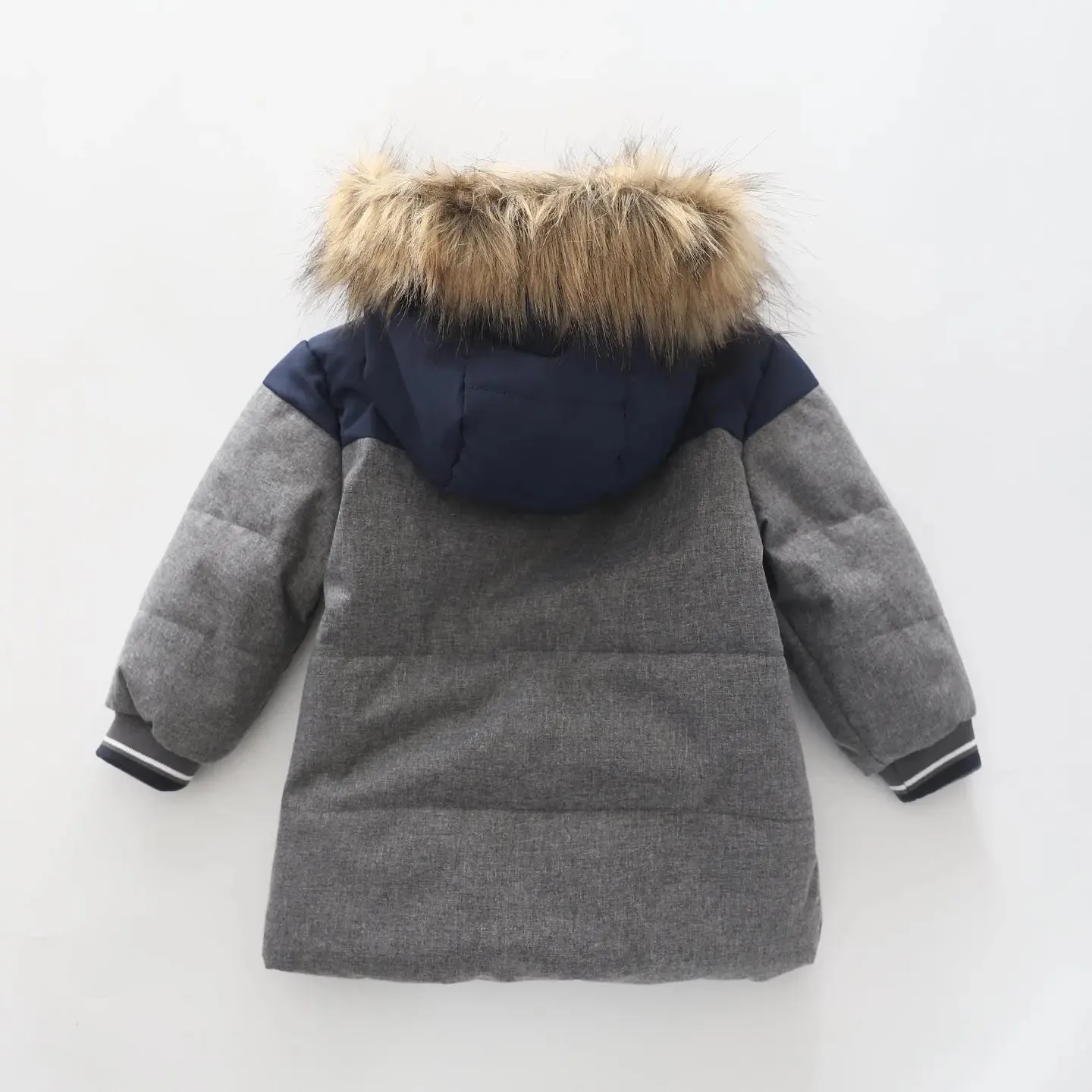 Grey, Boys Hooded Puffer Jacket