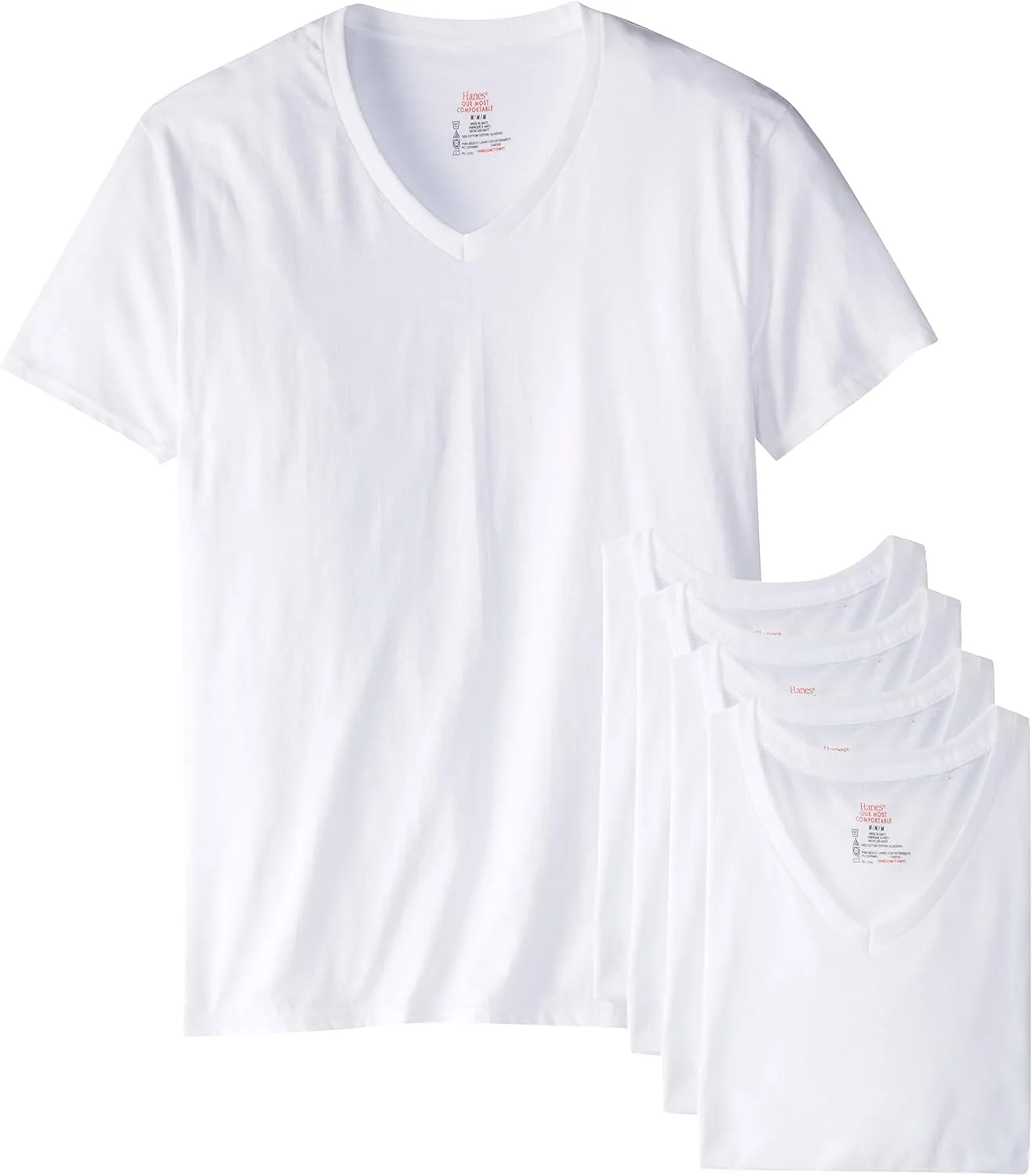 Hanes Men's 6-Pack Best V-Neck T-Shirt