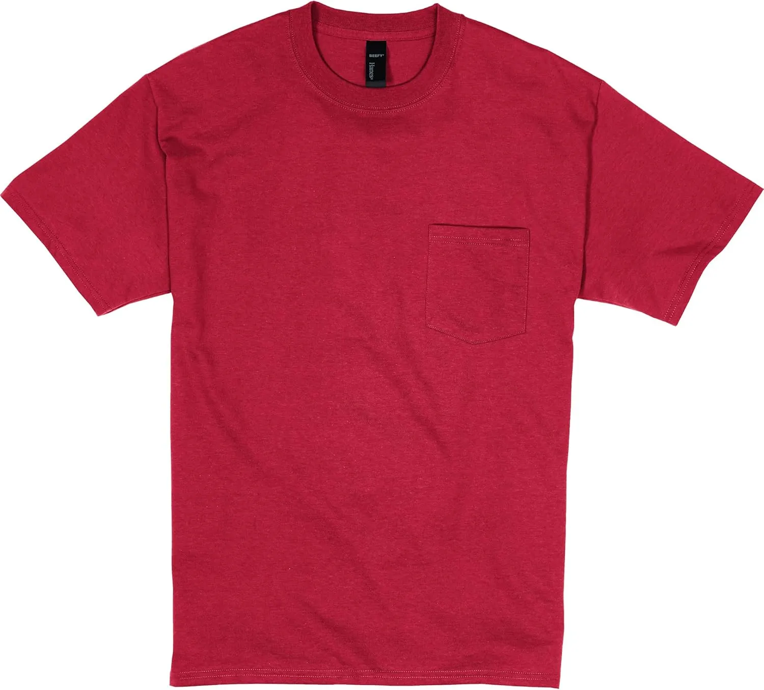 Hanes Men's Heavyweight Pocket T-Shirt, Beefy-T Full-Cut Cotton Pocket Tee for Men, Crewneck T-Shirt For Men, 1 or 2 Pack