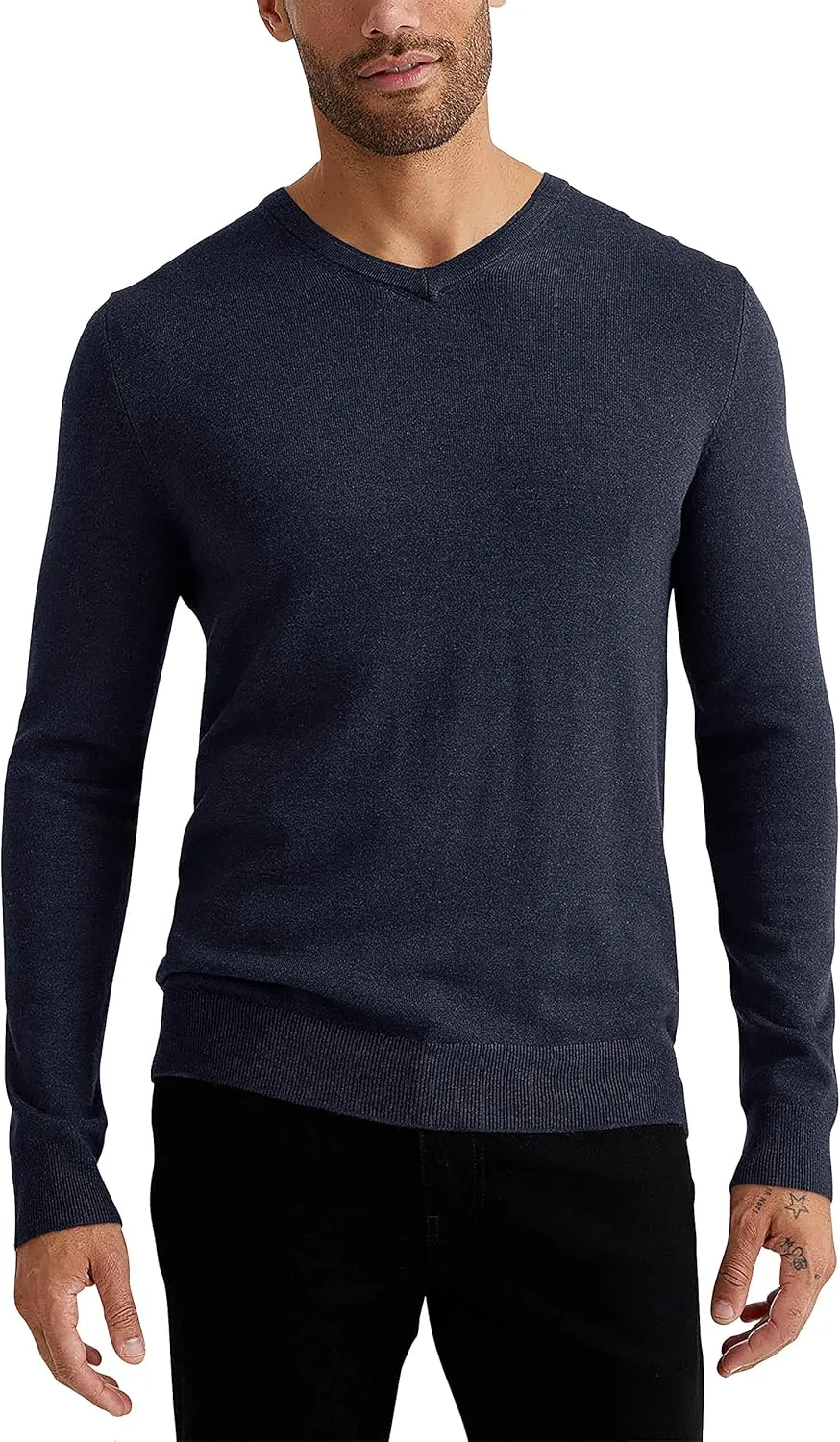Hat and Beyond Mens Premium Knit Sweater Slim Fit Lightweight Pullover Long Sleeve Crewneck & V-Neck Sweatshirt