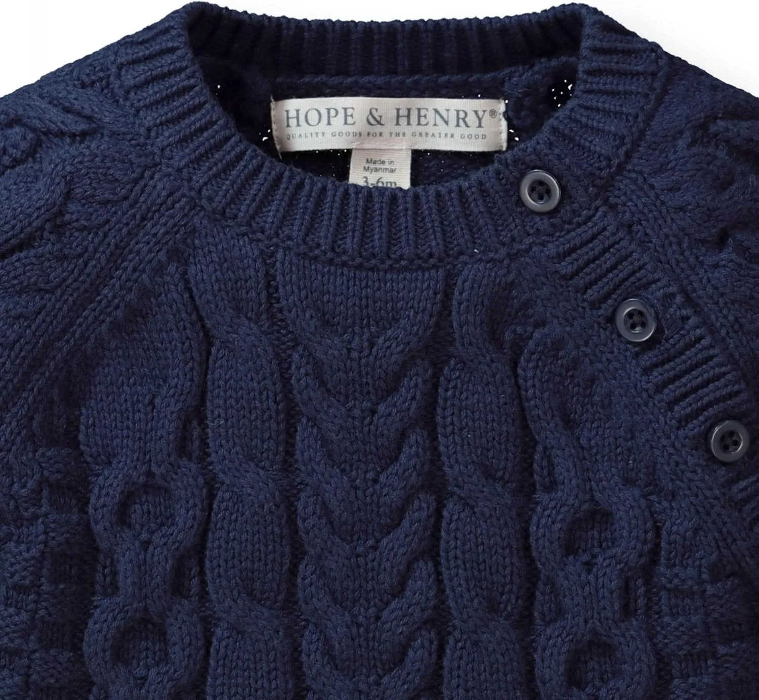 Hope & Henry Layette Baby Cable Knit Sweater Romper
