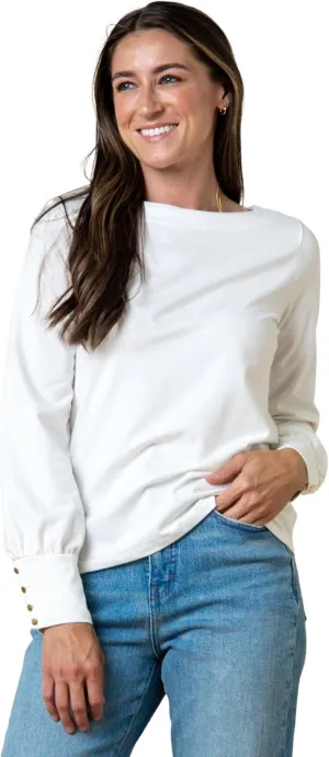 Hope & Henry Women's Classic Long Sleeve Pullover Sweater