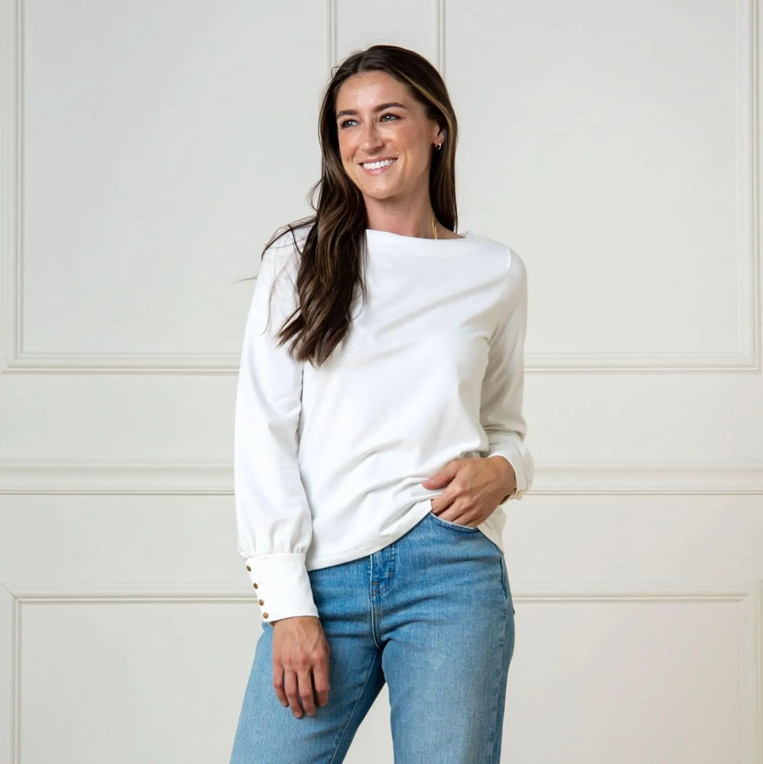 Hope & Henry Women's Classic Long Sleeve Pullover Sweater