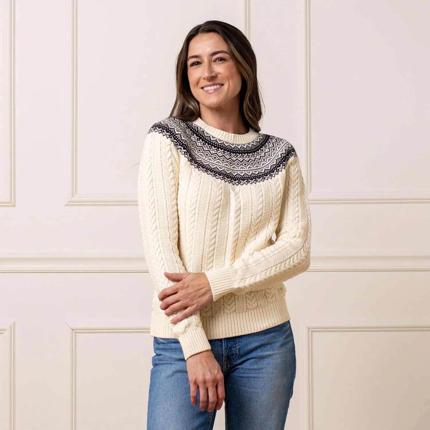 Hope & Henry Women's Classic Long Sleeve Pullover Sweater