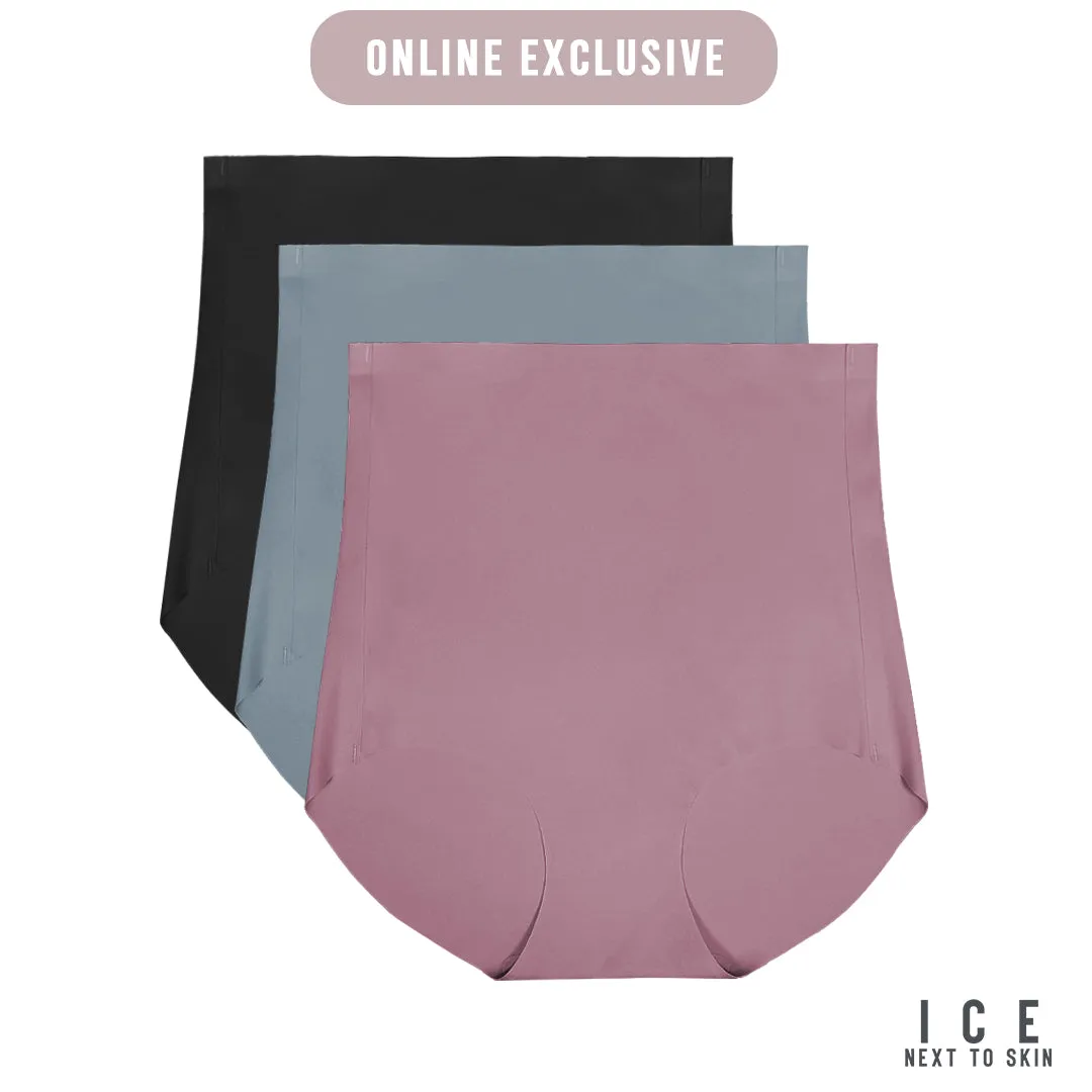 ICE Next to Skin Ladies Women Seamless Heatpress Comfort Silk Soft High Rise Shaper Panty Clara 3in1