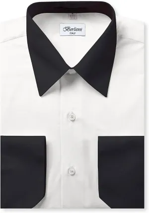 Italy Men's Long Sleeve Two Tone Premium Dress Shirt