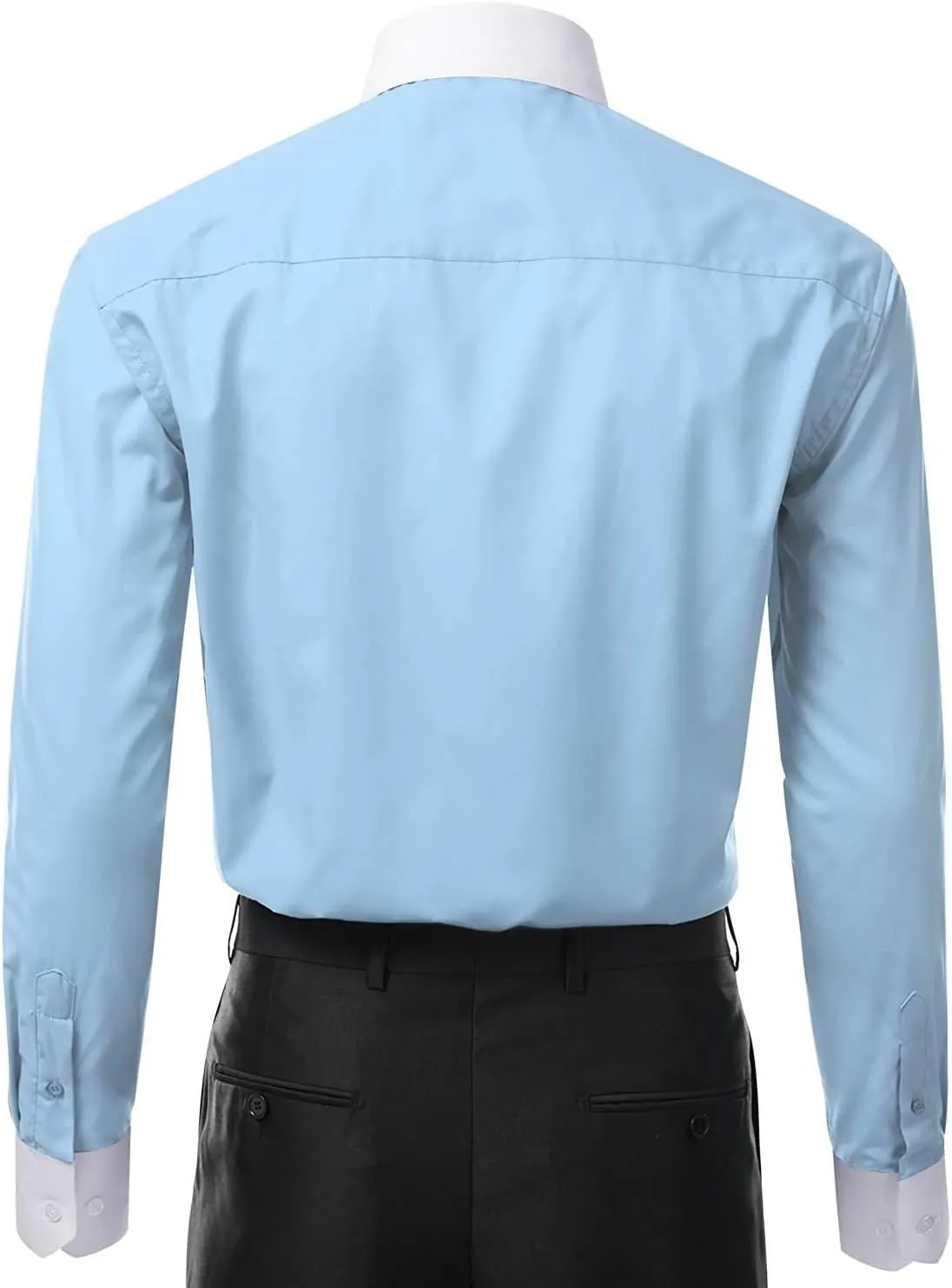 Italy Men's Long Sleeve Two Tone Premium Dress Shirt