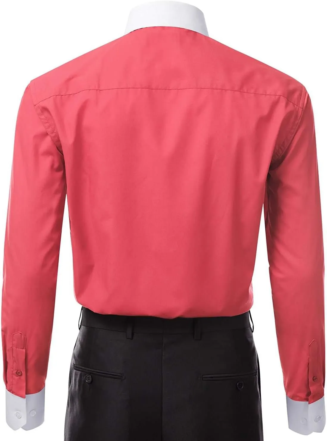 Italy Men's Long Sleeve Two Tone Premium Dress Shirt