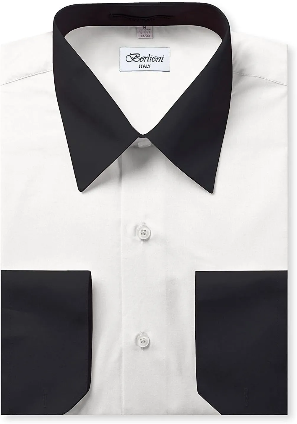 Italy Men's Long Sleeve Two Tone Premium Dress Shirt