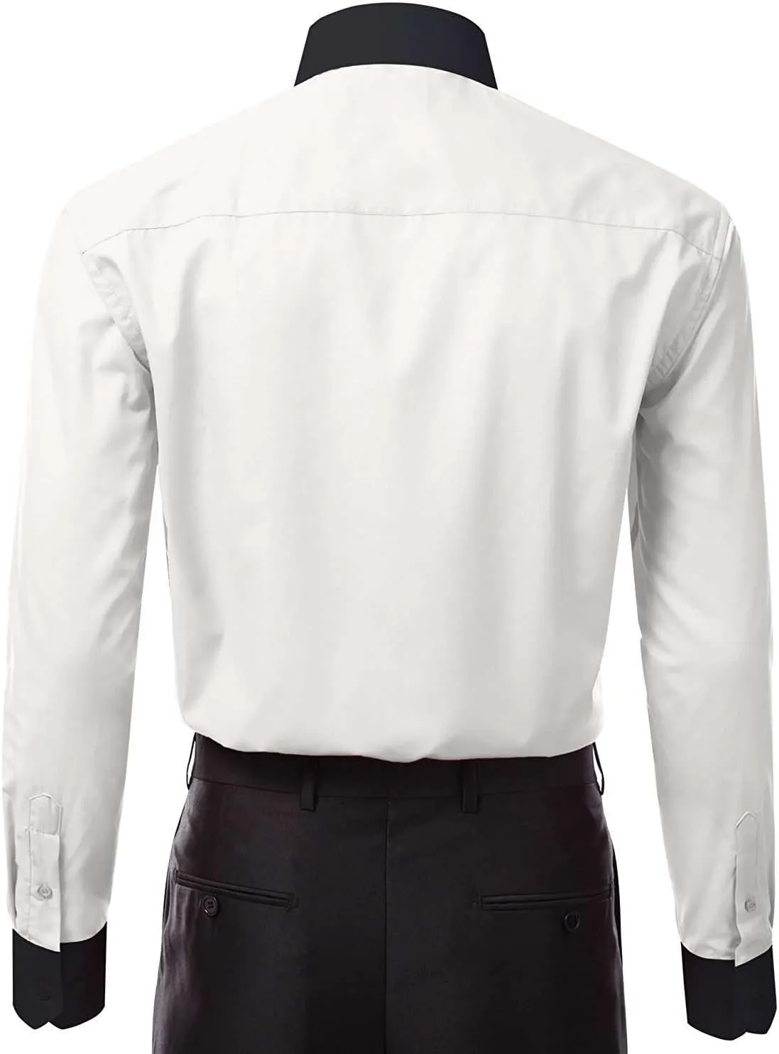 Italy Men's Long Sleeve Two Tone Premium Dress Shirt