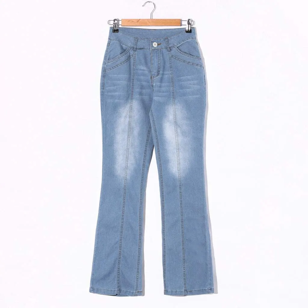 Jeans Up Trousers Womens Jeans Poket Pants Mid Casual Denim Lace Women's Jeans Jeans Womens Jeans Jeans