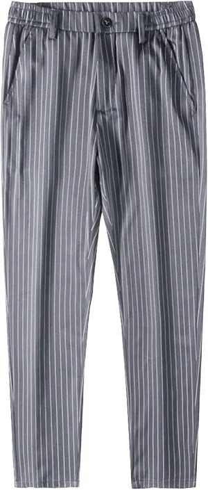 JEShifangjiusu Men's Dress Striped Pants Slim Fit Flat Front Business Trousers Straight-Fit Modern Stretch Chino Pant